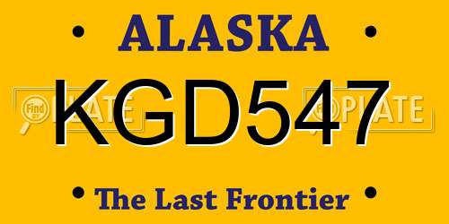 KGD547 Alaska License Plate