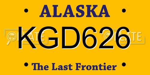 KGD626 Alaska License Plate