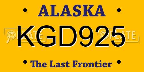 KGD925 Alaska License Plate
