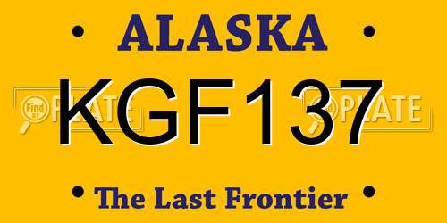 KGF137 Alaska License Plate