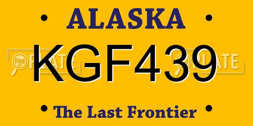 KGF439 Alaska License Plate