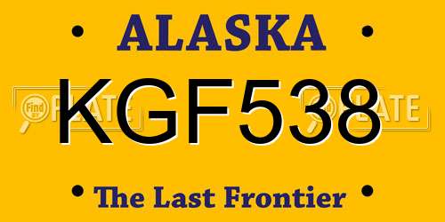 KGF538 Alaska License Plate