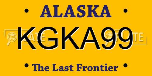 KGKA99 Alaska License Plate