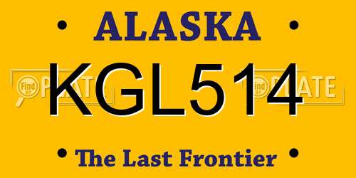 KGL514 Alaska License Plate