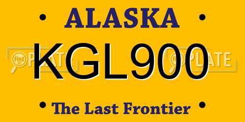 KGL900 Alaska License Plate