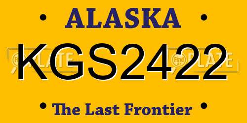 KGS2422 Alaska License Plate