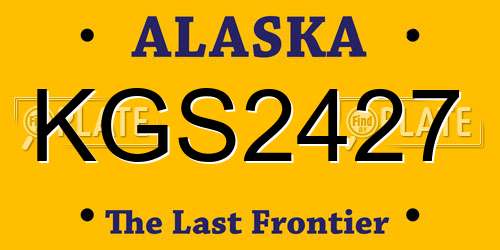 KGS2427 Alaska License Plate