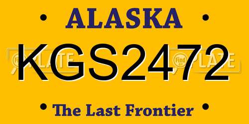KGS2472 Alaska License Plate