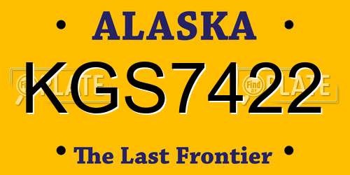 KGS7422 Alaska License Plate