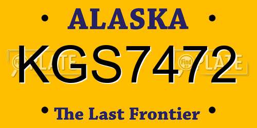 KGS7472 Alaska License Plate