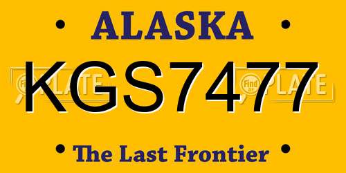 KGS7477 Alaska License Plate