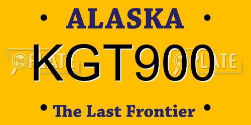 KGT900 Alaska License Plate