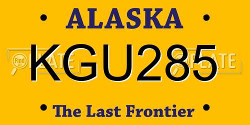 KGU285 Alaska License Plate