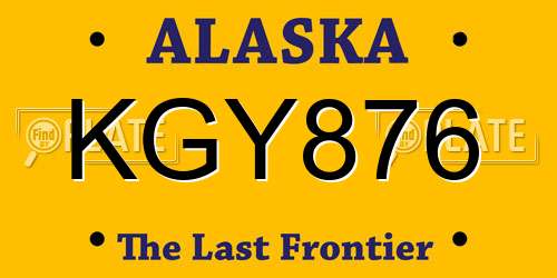 KGY876 Alaska License Plate