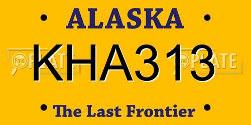 KHA313 Alaska License Plate