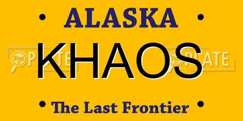 KHAOS Alaska License Plate