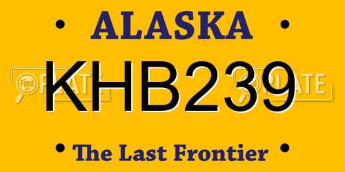 KHB239 Alaska License Plate