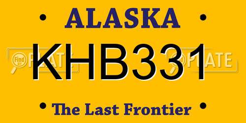 KHB331 Alaska License Plate