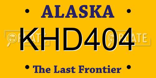 KHD404 Alaska License Plate
