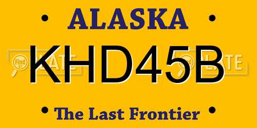 KHD45B Alaska License Plate