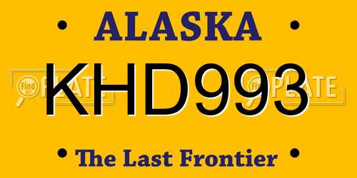 KHD993 Alaska License Plate