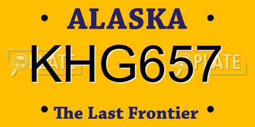 KHG657 Alaska License Plate