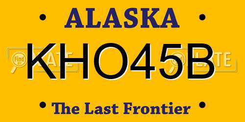 KHO45B Alaska License Plate