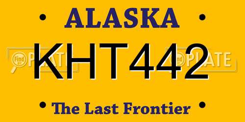 KHT442 Alaska License Plate