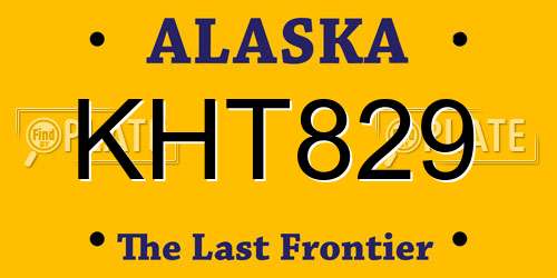 KHT829 Alaska License Plate