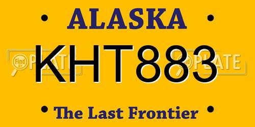 KHT883 Alaska License Plate