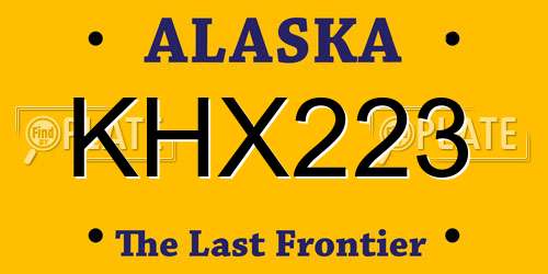 KHX223 Alaska License Plate