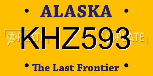 KHZ593 Alaska License Plate