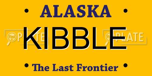 KIBBLE Alaska License Plate