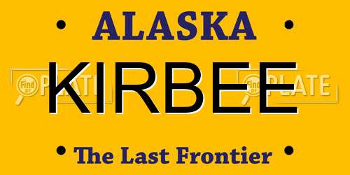 KIRBEE Alaska License Plate