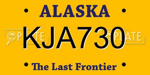KJA730 Alaska License Plate