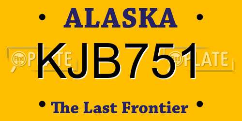 KJB751 Alaska License Plate
