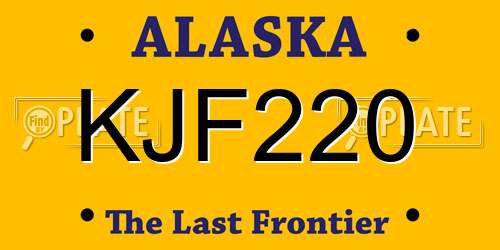 KJF220 Alaska License Plate