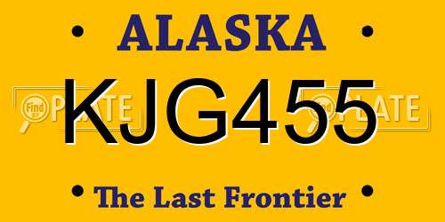 KJG455 Alaska License Plate
