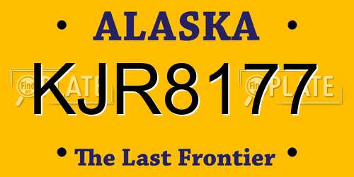 KJR8177 Alaska License Plate