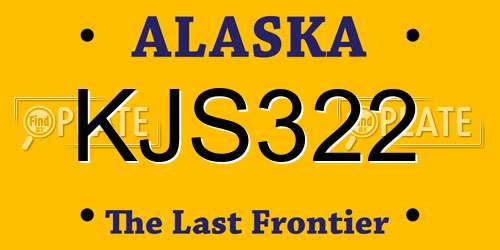 KJS322 Alaska License Plate