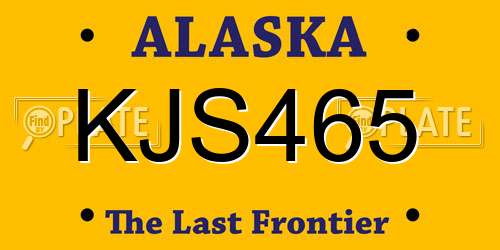 KJS465 Alaska License Plate