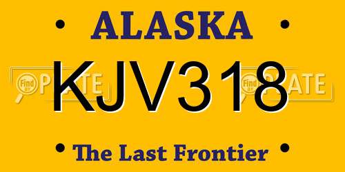 KJV318 Alaska License Plate