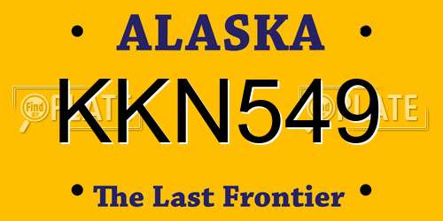 KKN549 Alaska License Plate