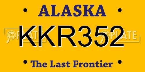 KKR352 Alaska License Plate