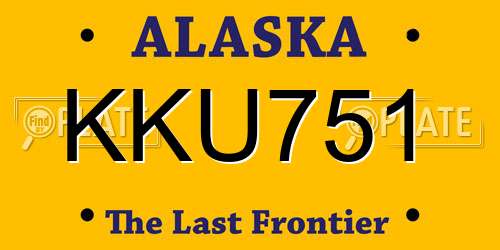 KKU751 Alaska License Plate