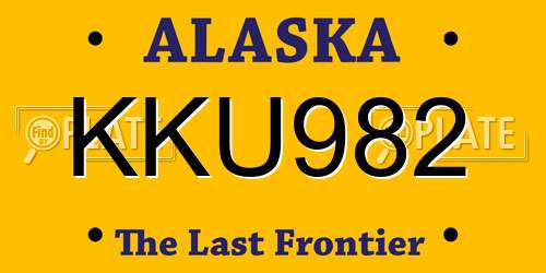 KKU982 Alaska License Plate