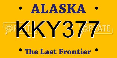 KKY377 Alaska License Plate