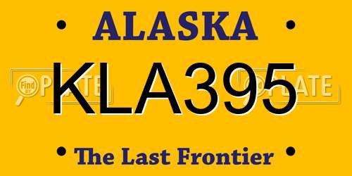 KLA395 Alaska License Plate