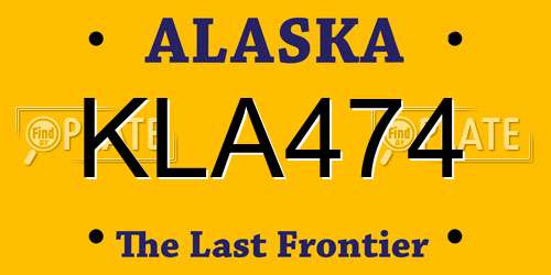 KLA474 Alaska License Plate