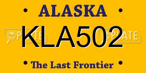 KLA502 Alaska License Plate